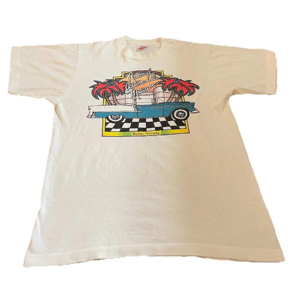 Men’s Vintage National Automobile Shirt  Reno Nevada Cars Size M